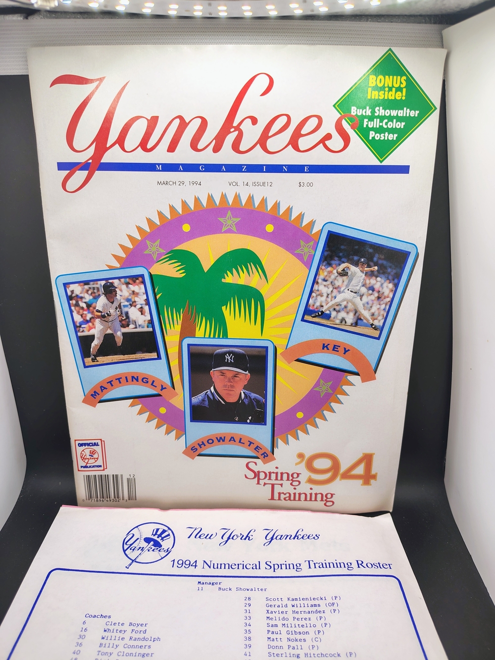 Yankees Spring Training 1994 Magazine Cover – White with Red & Blue Accents